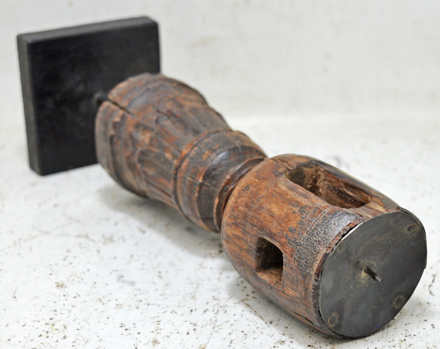 Antique Wooden Paga Leg Candle Holder Stand Original Old Hand Carved