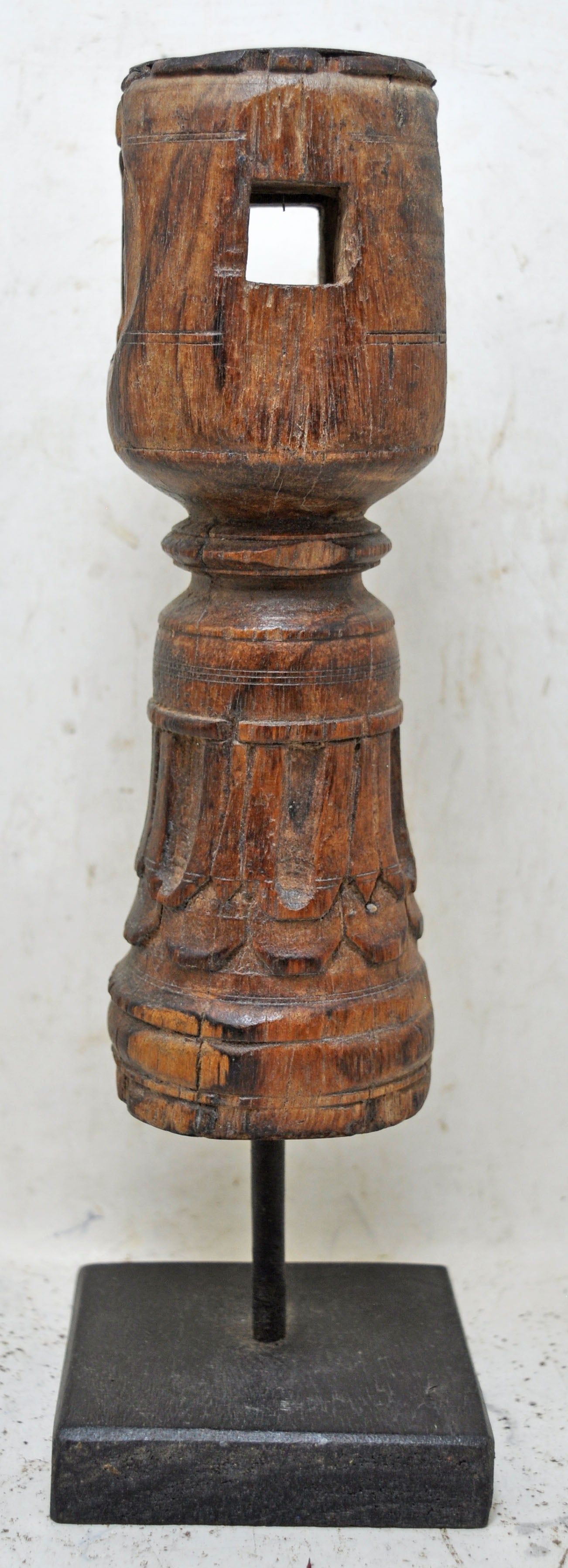 Antique Wooden Paga Leg Candle Holder Stand Original Old Hand Carved