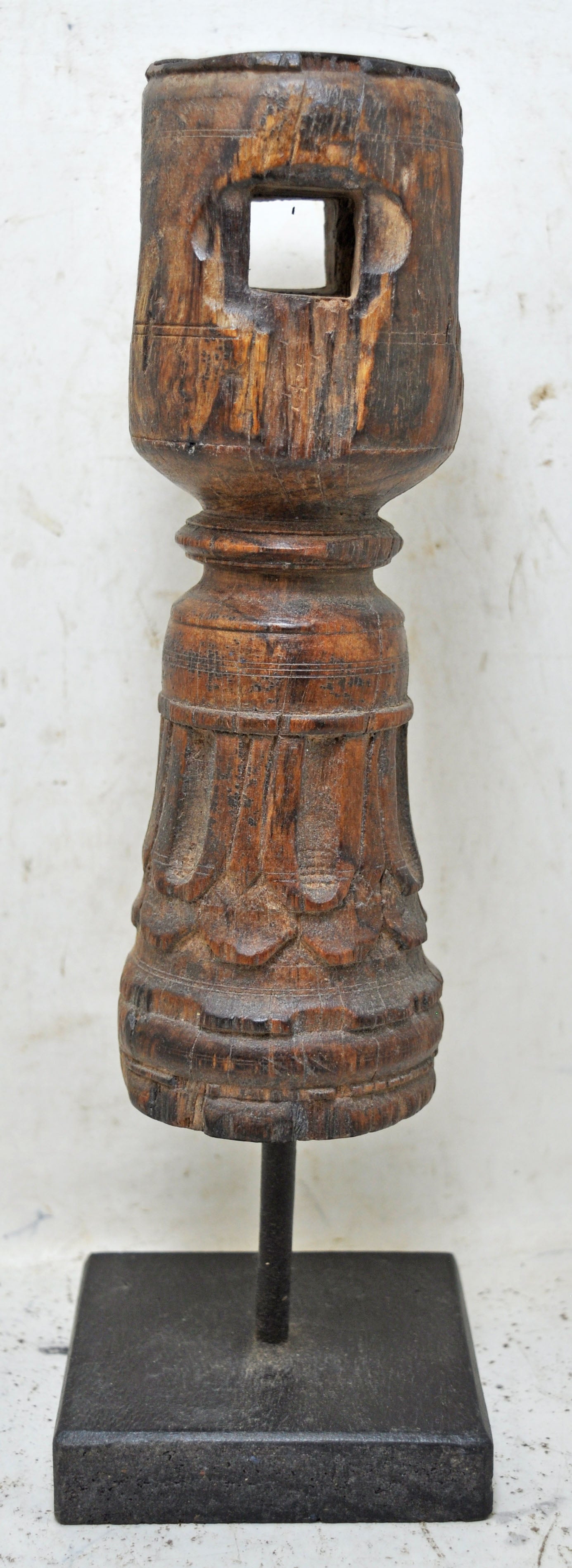 Antique Wooden Paga Leg Candle Holder Stand Original Old Hand Carved