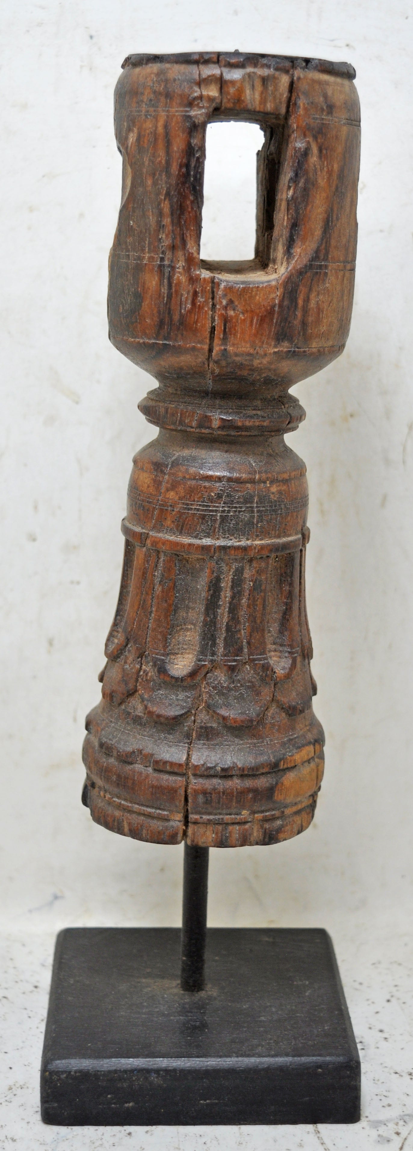 Antique Wooden Paga Leg Candle Holder Stand Original Old Hand Carved