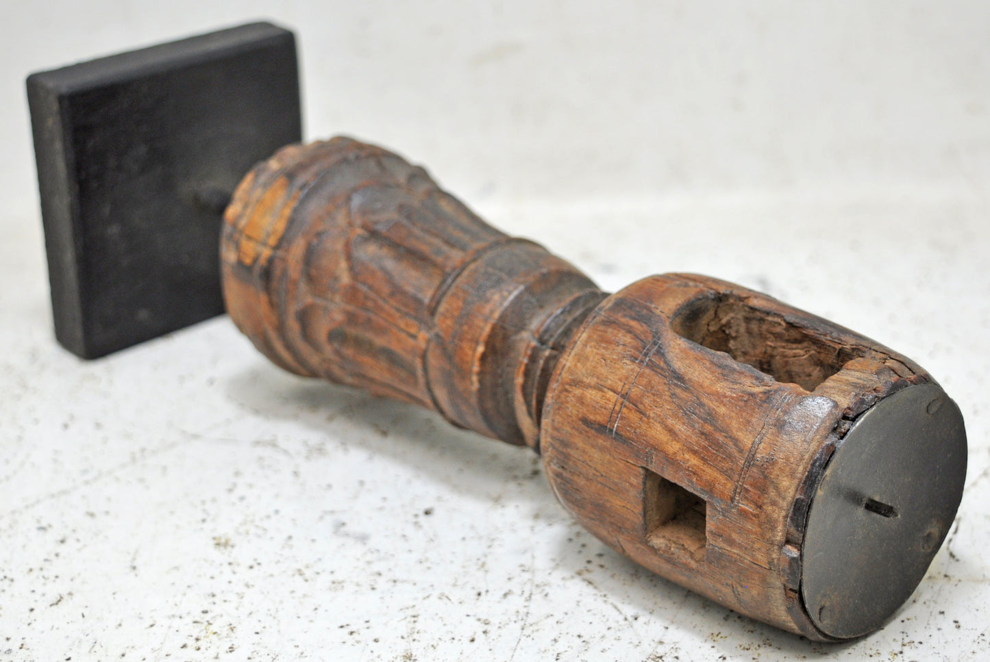 Antique Wooden Paga Leg Candle Holder Stand Original Old Hand Carved