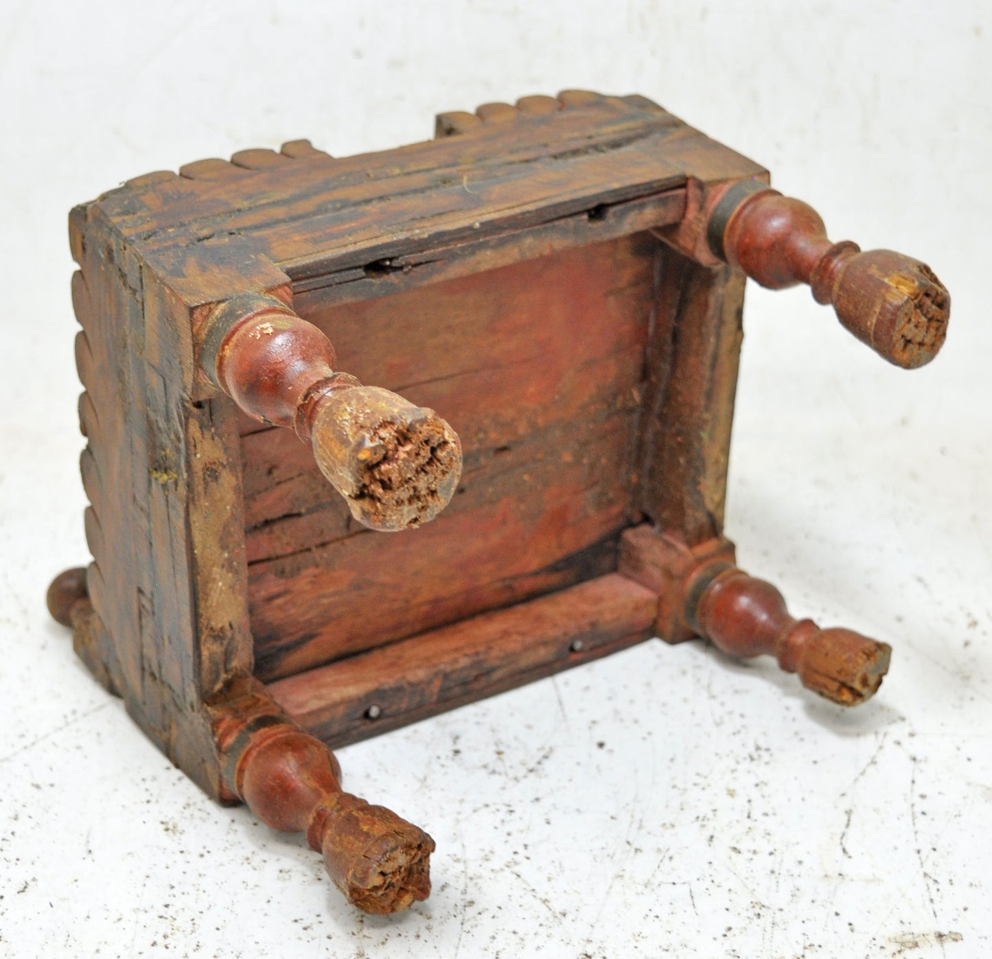 Antique Wooden God Idols Worship Temple Pedestal Original Old Hand Carved