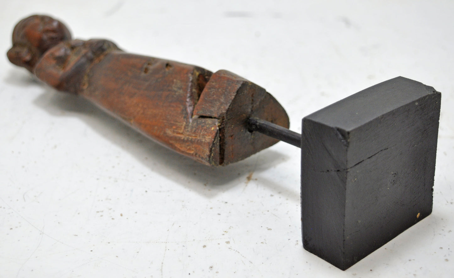 Antique Wooden Goddess Gangaur Idol Figurine Original Old Hand Carved