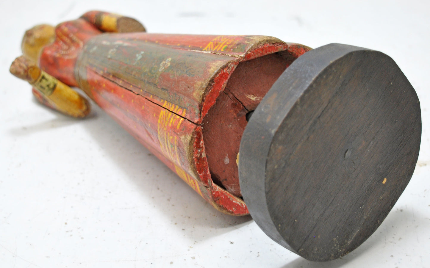 Antique Wooden Goddess Gangaur Idol Figurine Original Old Hand Carved Painted