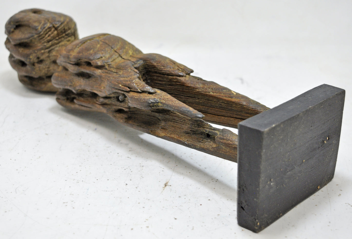 Antique Wooden Goddess Gangaur Idol Figurine Original Old Hand Carved