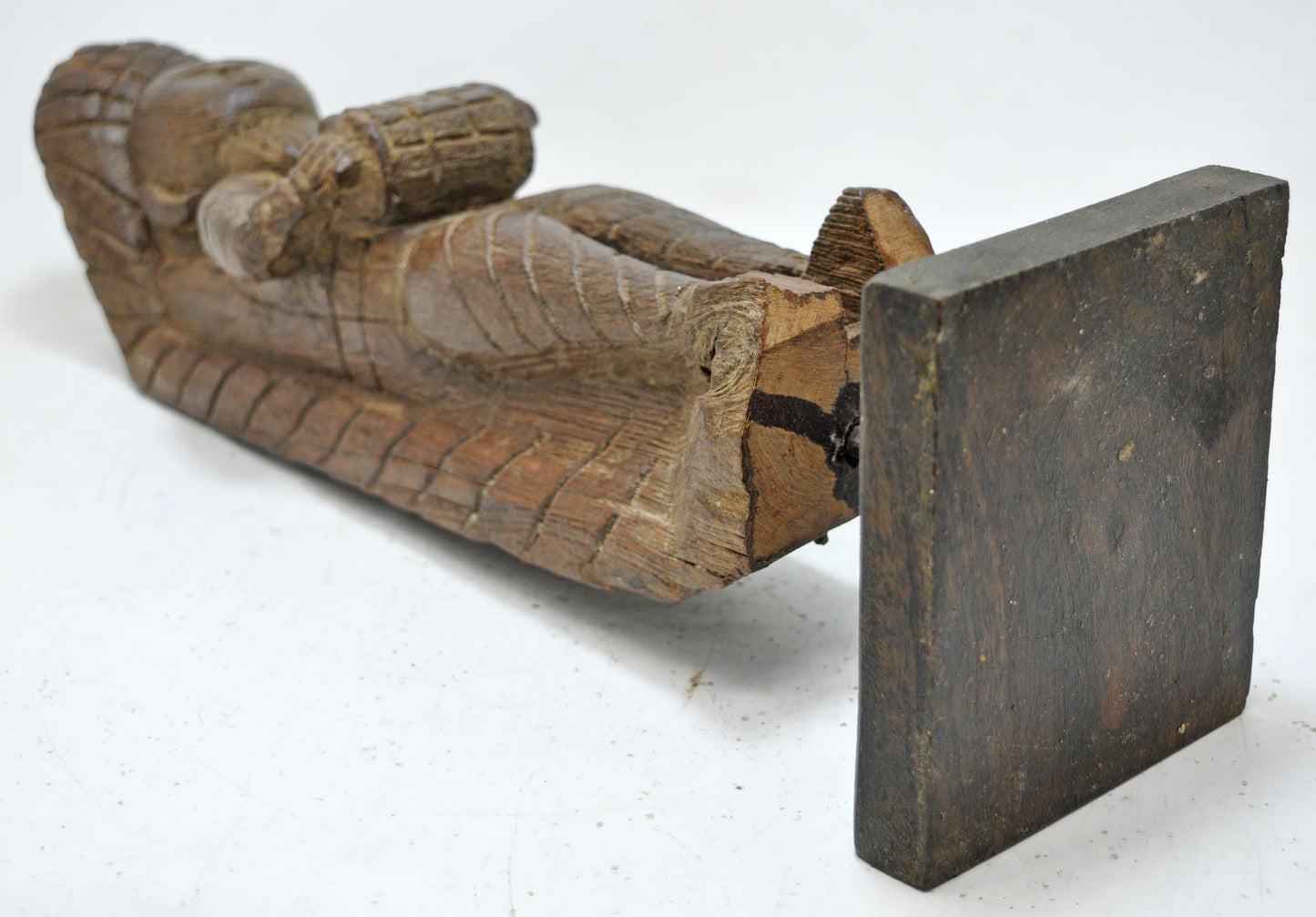 Antique Wooden Musician Woman Figurine Original Old Hand Carved