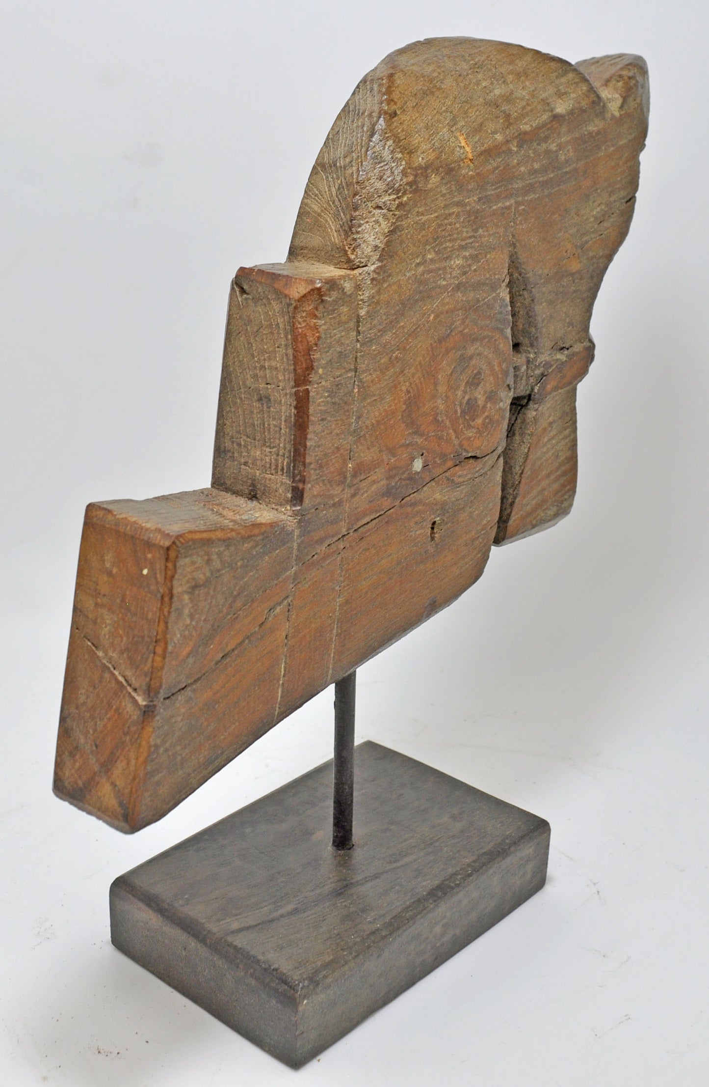 Antique Wooden Horse Head Bust Figurine Original Old Hand Carved