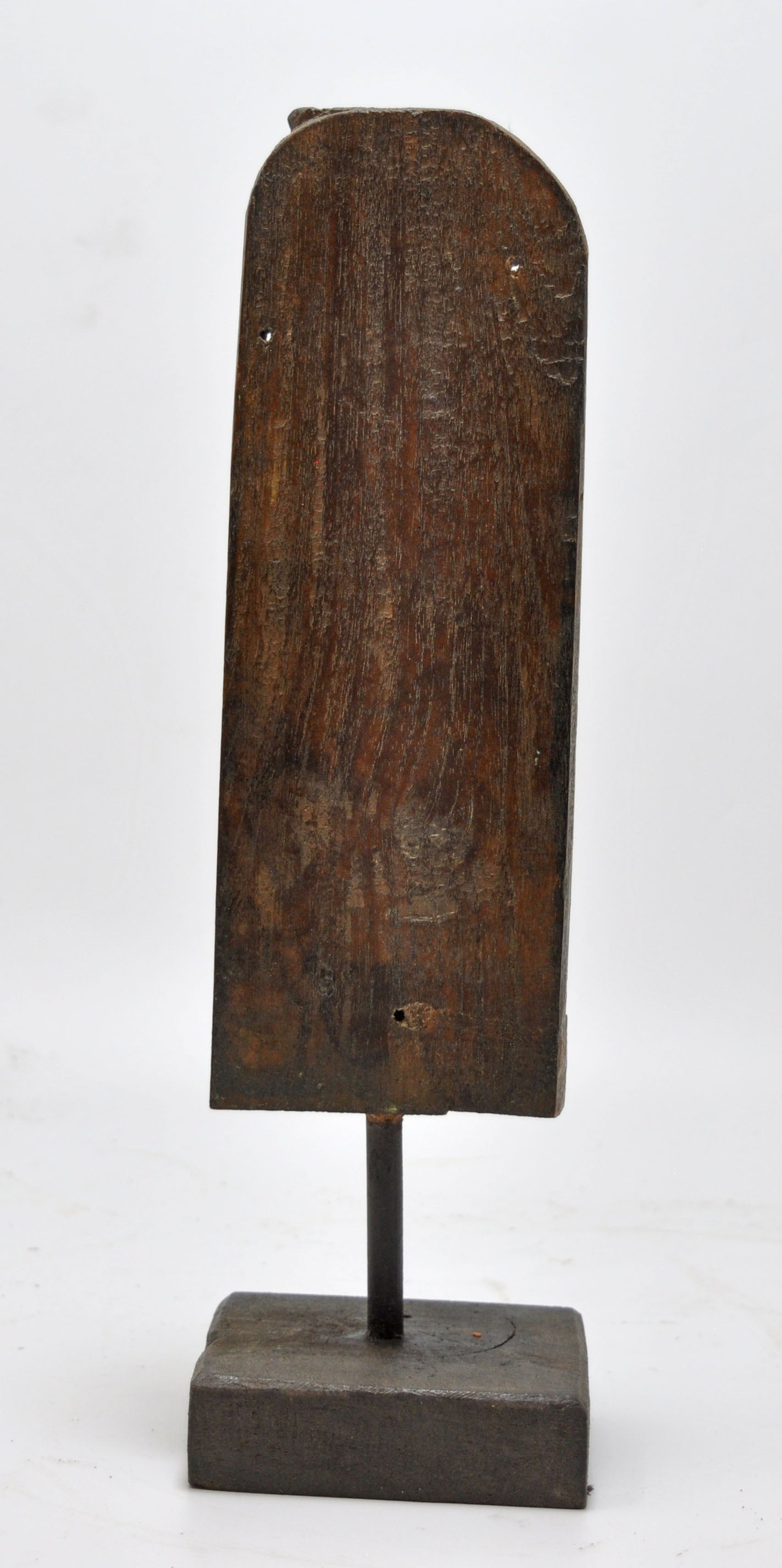Antique Wooden Woman Figurine on Stand Original Old Fine Hand Carved