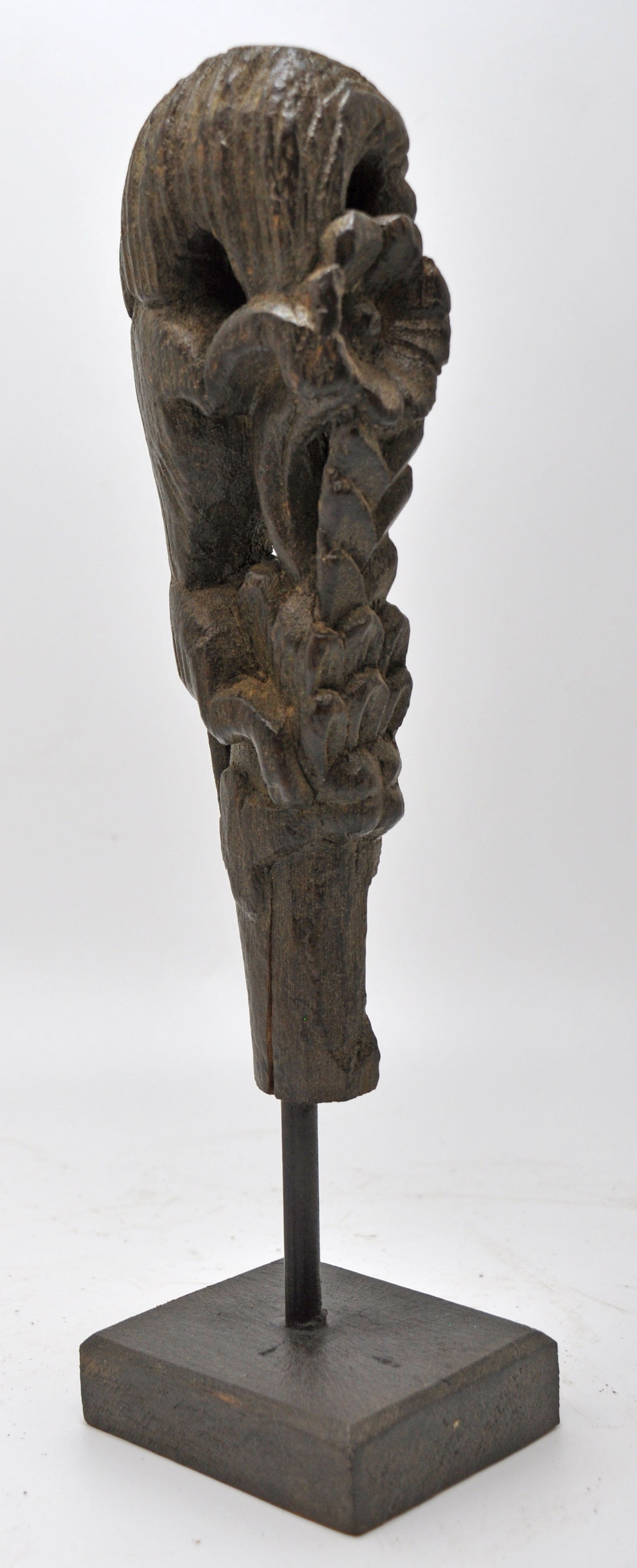 Antique Wooden Lion Figurine on Stand Original Old Very Fine Hand Carved