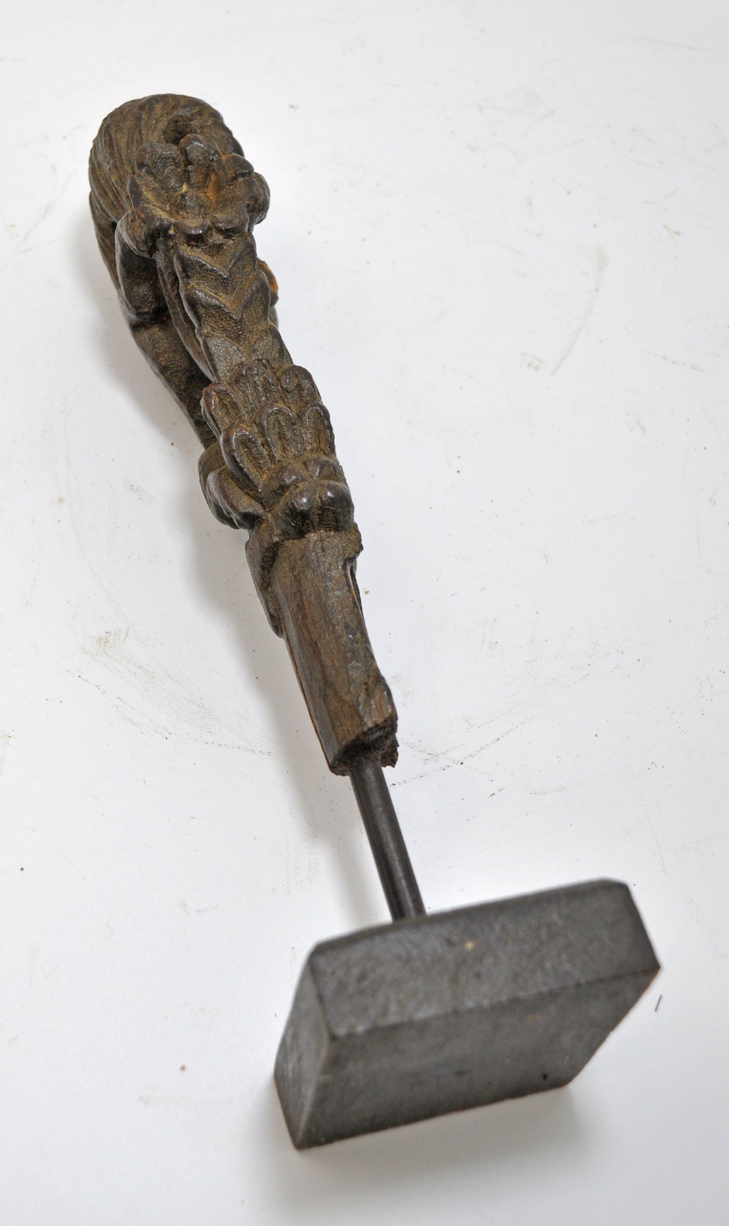 Antique Wooden Lion Figurine on Stand Original Old Very Fine Hand Carved
