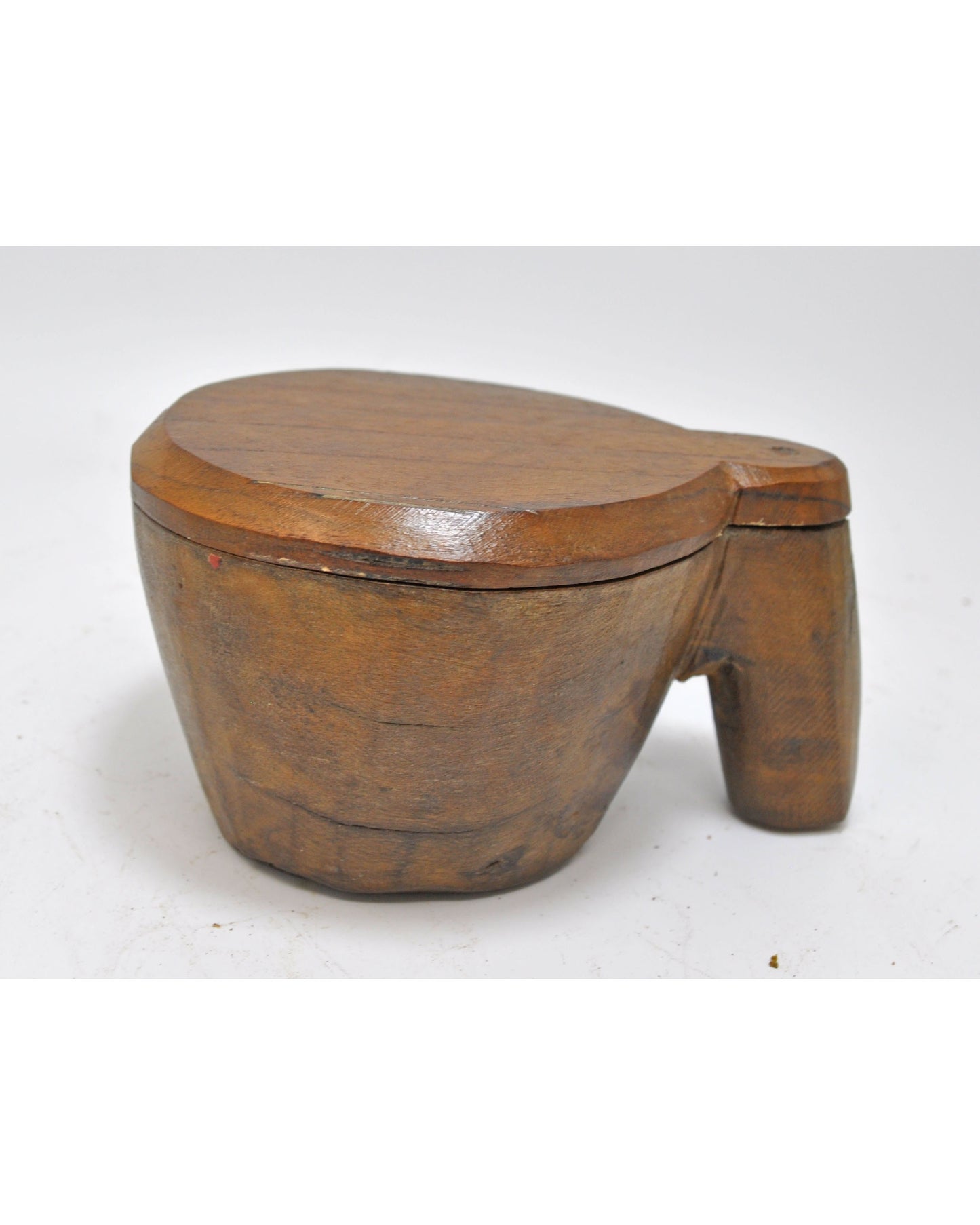 Antique Wooden Kitchenware Spice Box Original Old Hand Carved