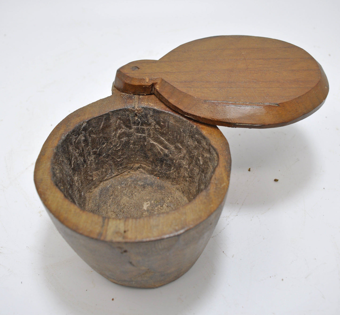 Antique Wooden Kitchenware Spice Box Original Old Hand Carved