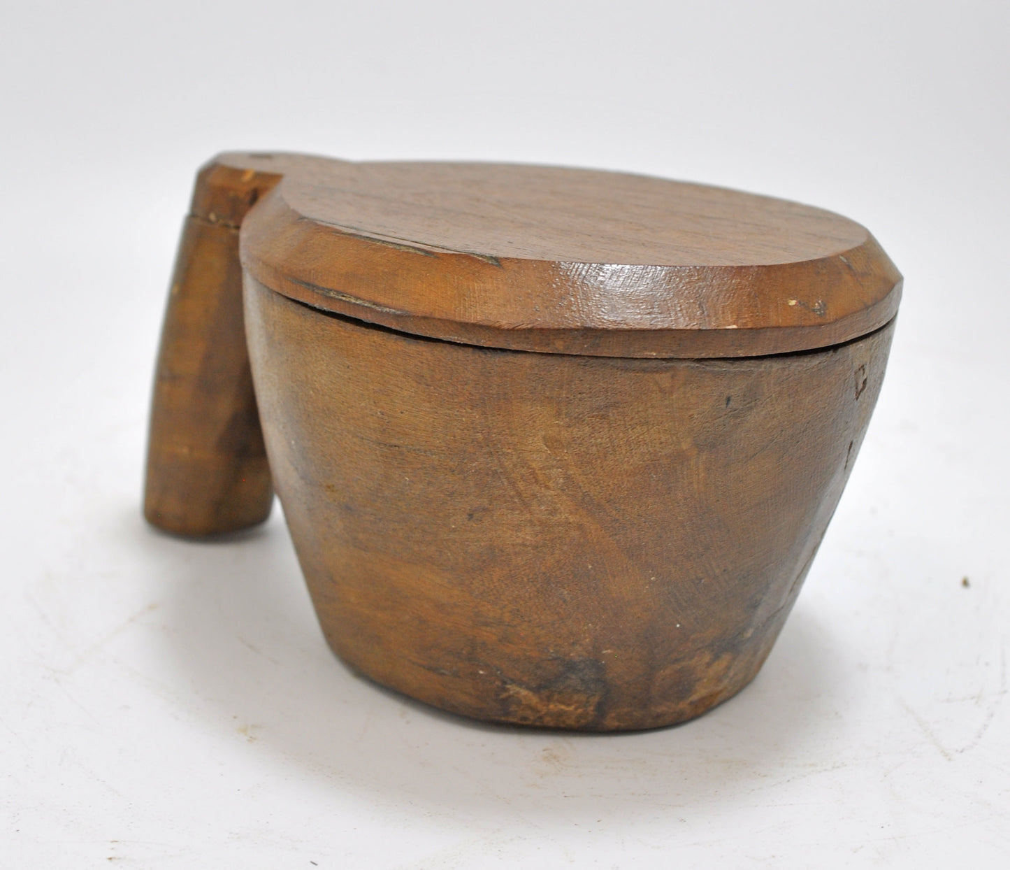 Antique Wooden Kitchenware Spice Box Original Old Hand Carved