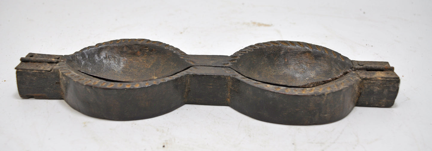 Antique Wooden Kitchenware Sweet Mould Original Old Hand Carved