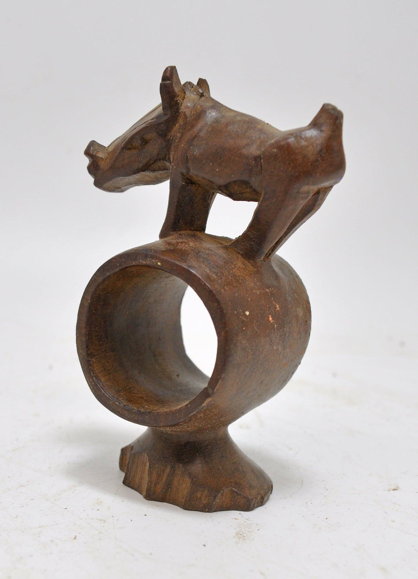 Antique Wooden Wild Boar Figurine Original Old Hand Carved
