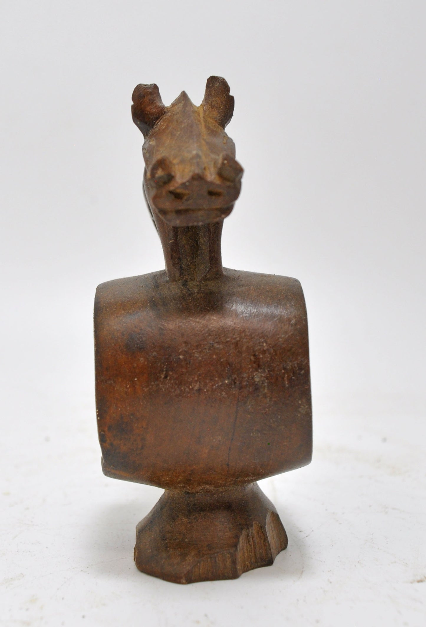 Antique Wooden Wild Boar Figurine Original Old Hand Carved