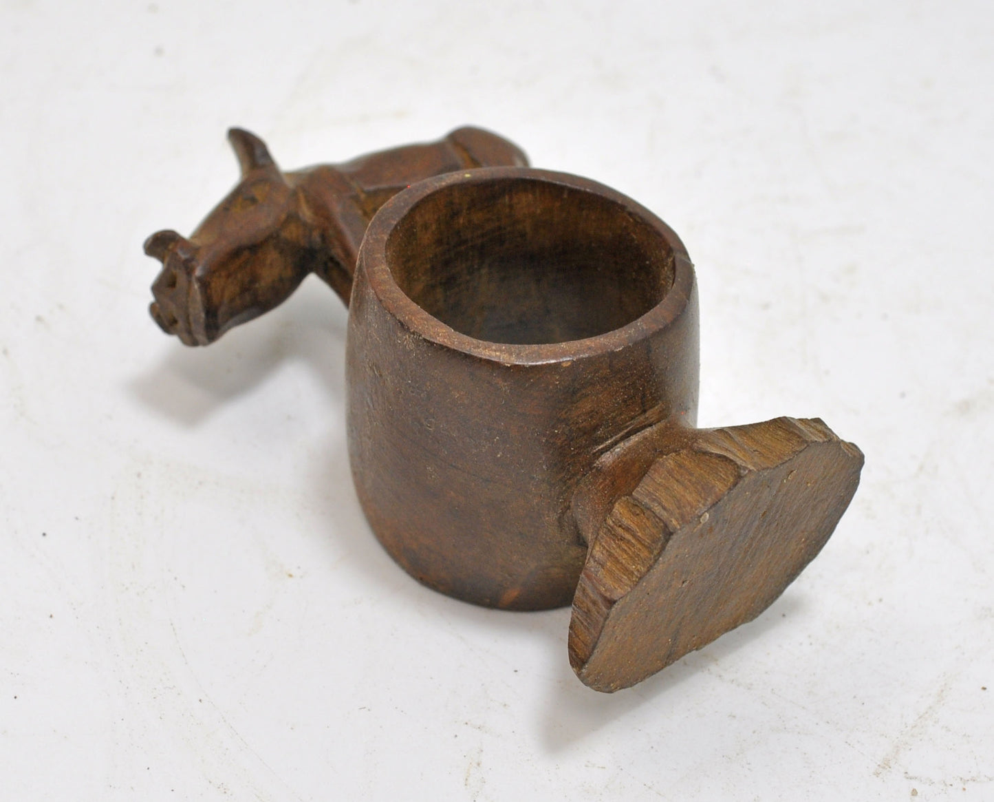 Antique Wooden Wild Boar Figurine Original Old Hand Carved