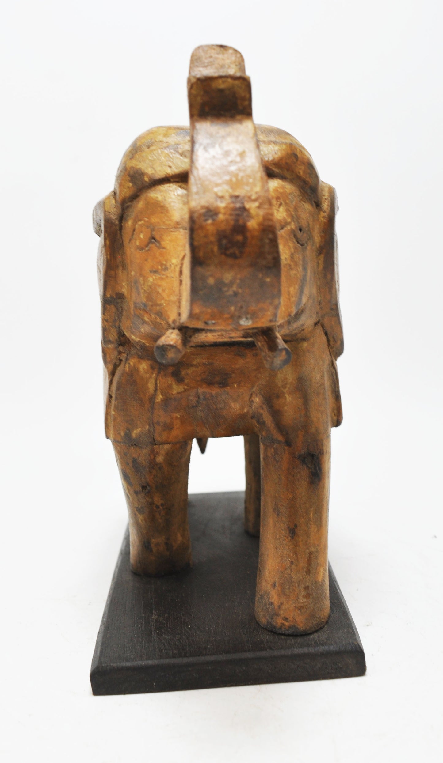 Vintage Wooden Elephant Figurine Original Old Fine Hand Carved