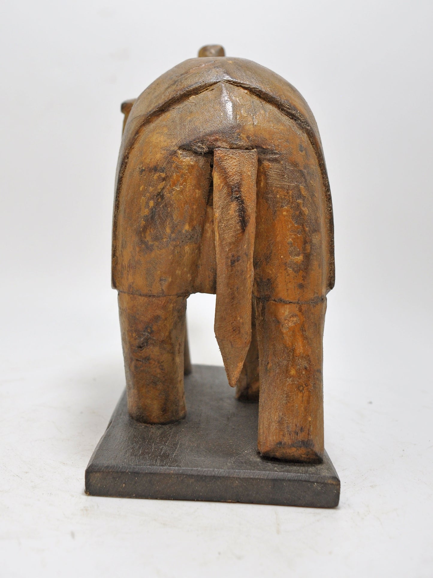 Vintage Wooden Elephant Figurine Original Old Fine Hand Carved
