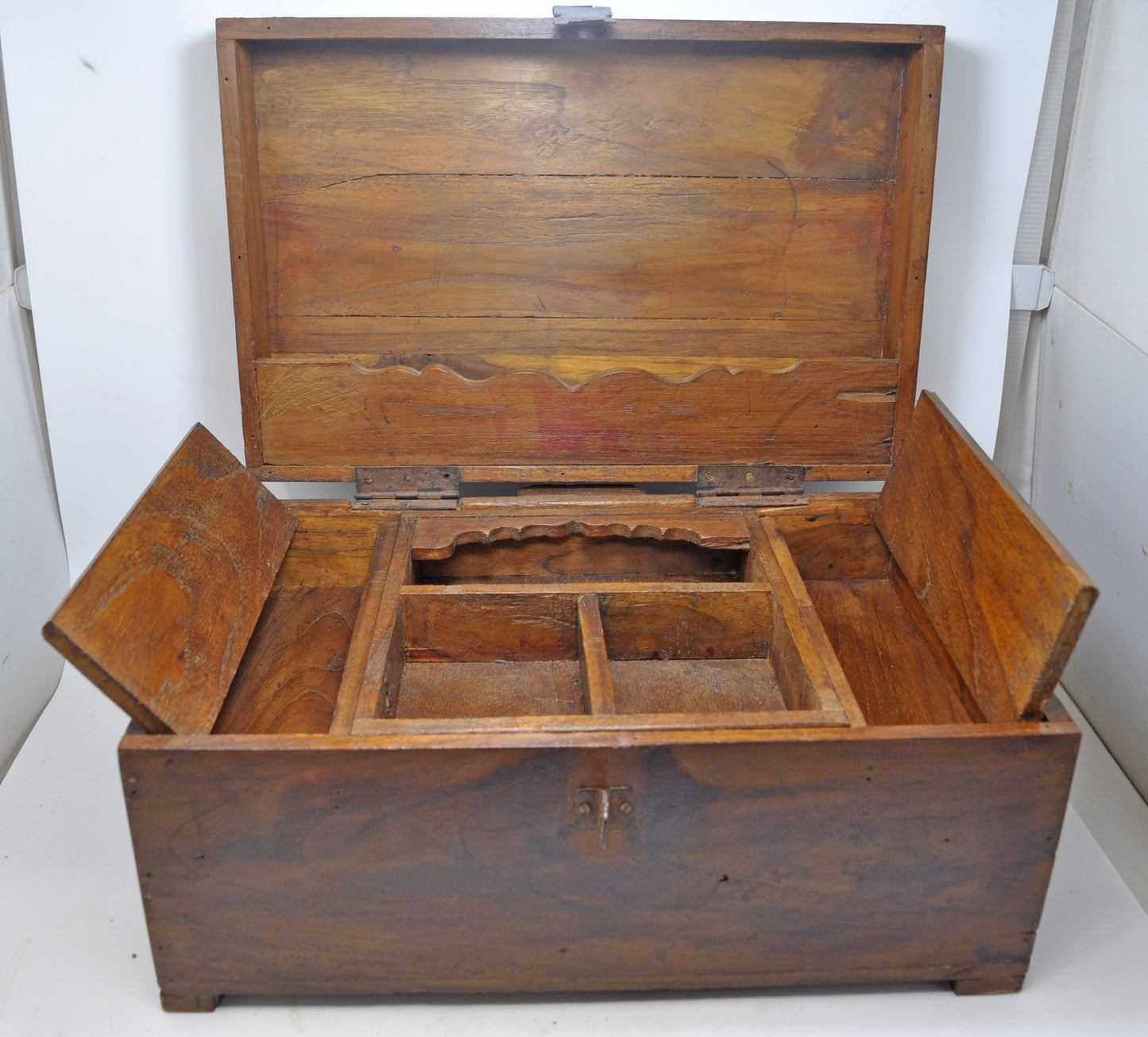 Antique Wooden Shopkeepers Cash Chest Money Box Original Old Fine Hand Crafted