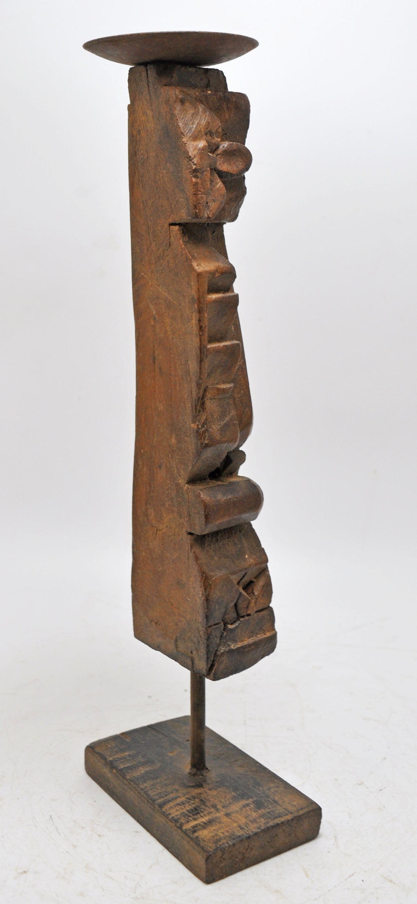 Antique Wooden Wall Bracket Carving Candle Holder Original Old Hand Carved