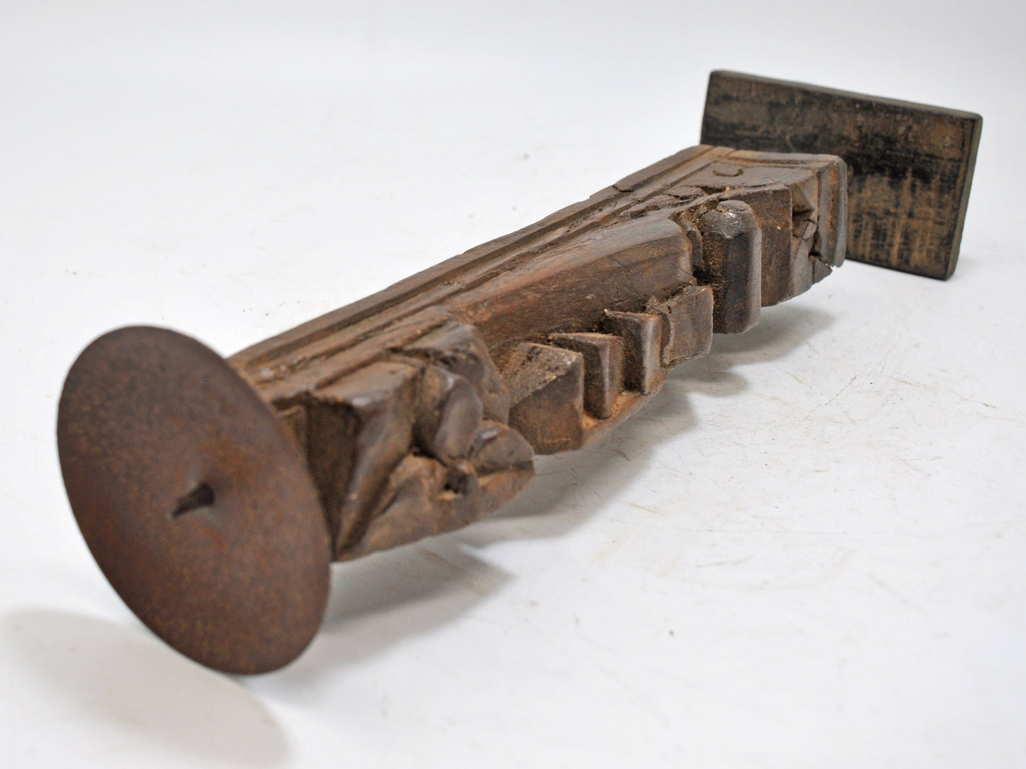 Antique Wooden Wall Bracket Carving Candle Holder Original Old Hand Carved