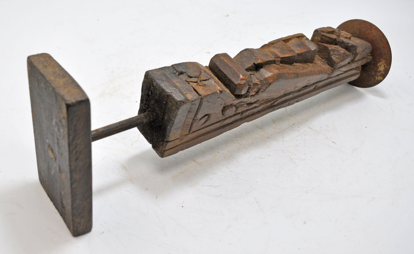 Antique Wooden Wall Bracket Carving Candle Holder Original Old Hand Carved