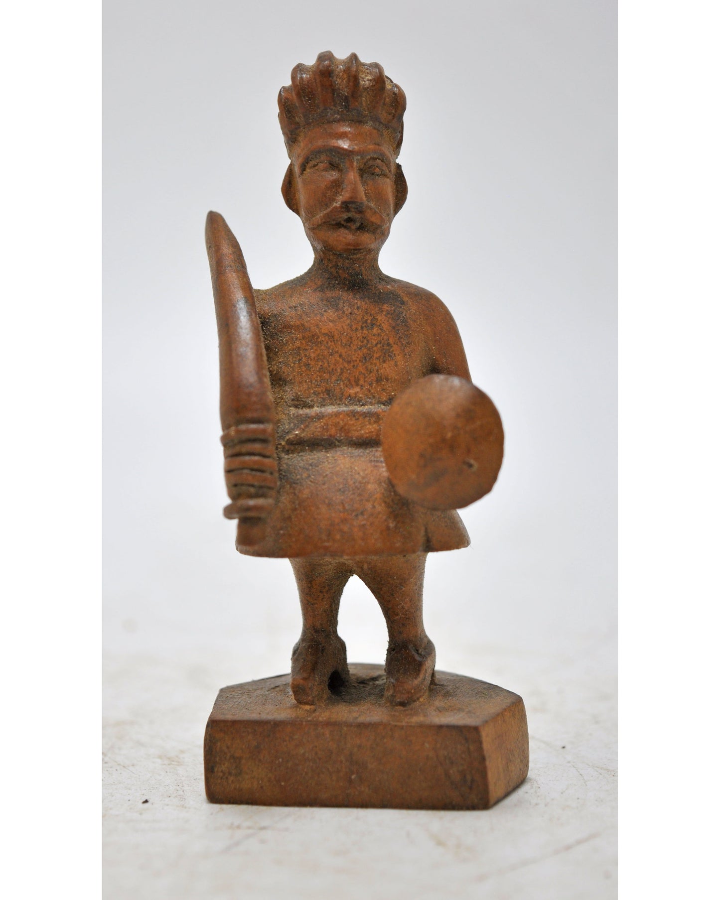 Antique Wooden Small Soldier Man Figurine Original Old Fine Hand Carved