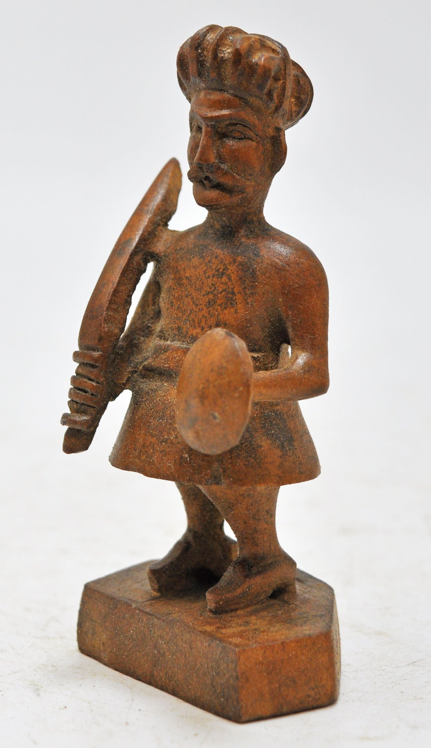 Antique Wooden Small Soldier Man Figurine Original Old Fine Hand Carved