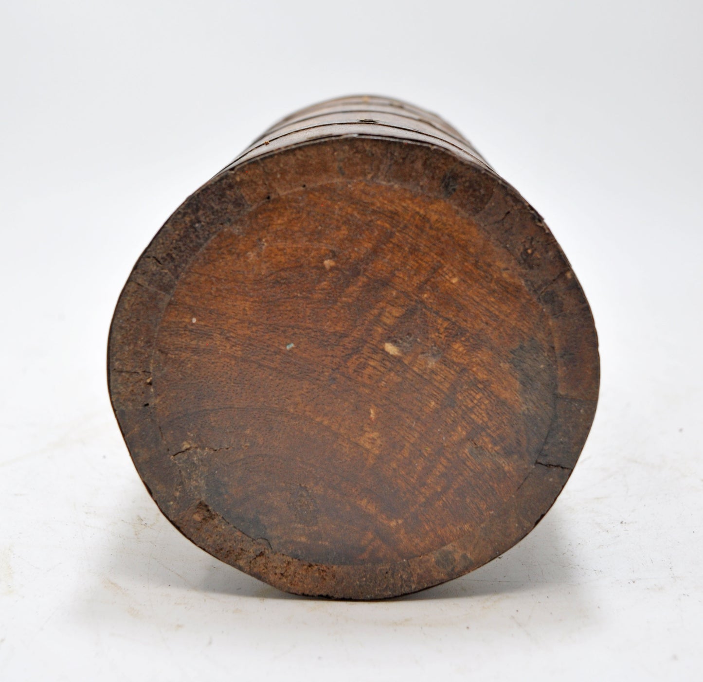 Vintage Wooden Round Grain Measurement Pot Paili Original Old Hand Crafted