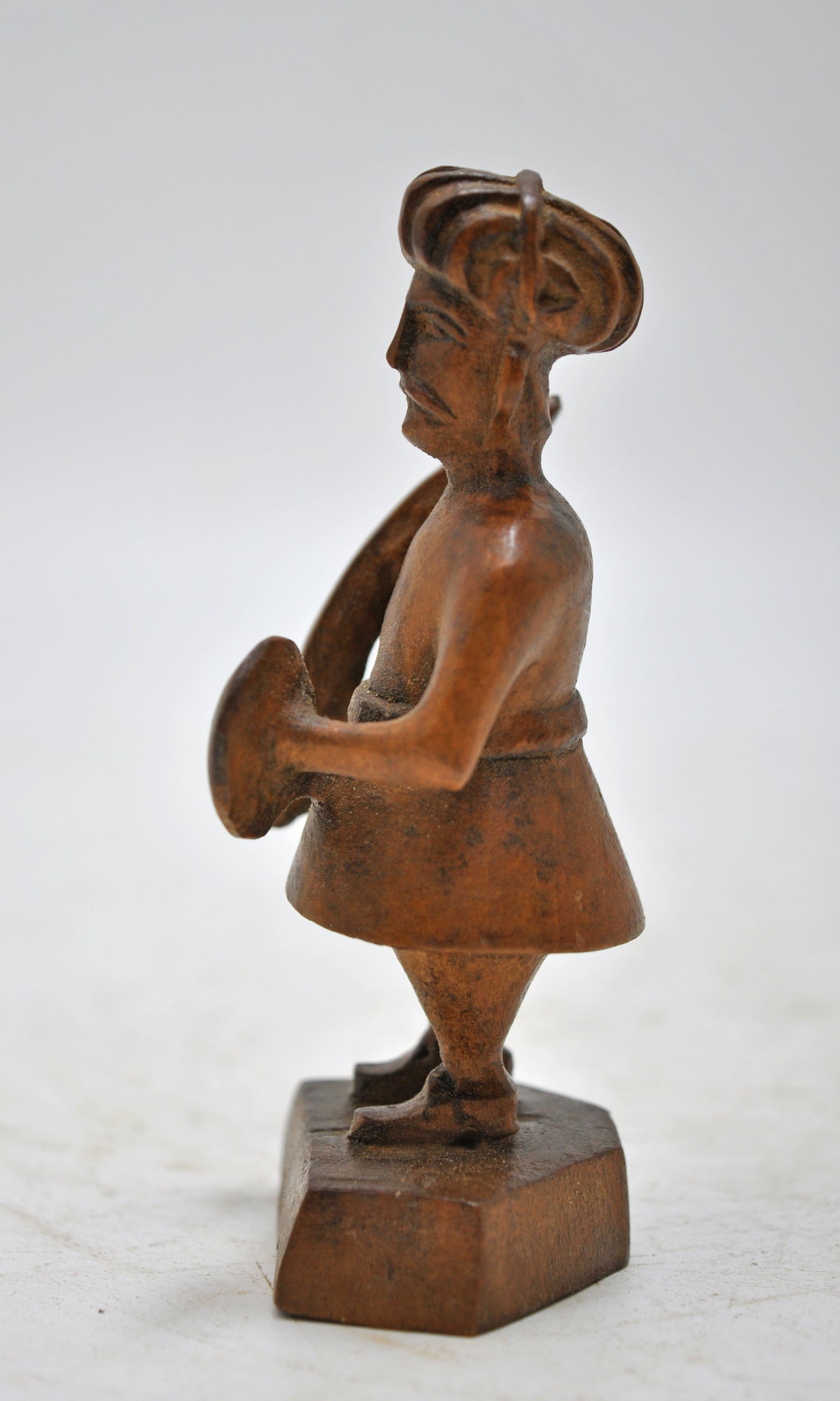 Antique Wooden Small Soldier Man Figurine Original Old Fine Hand Carved