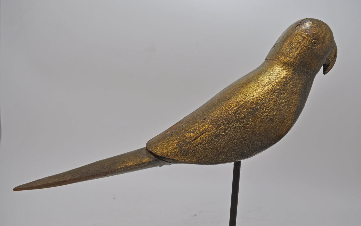 Vintage Wooden Parrot Bird Figurine on Stand Original Old Hand Carved