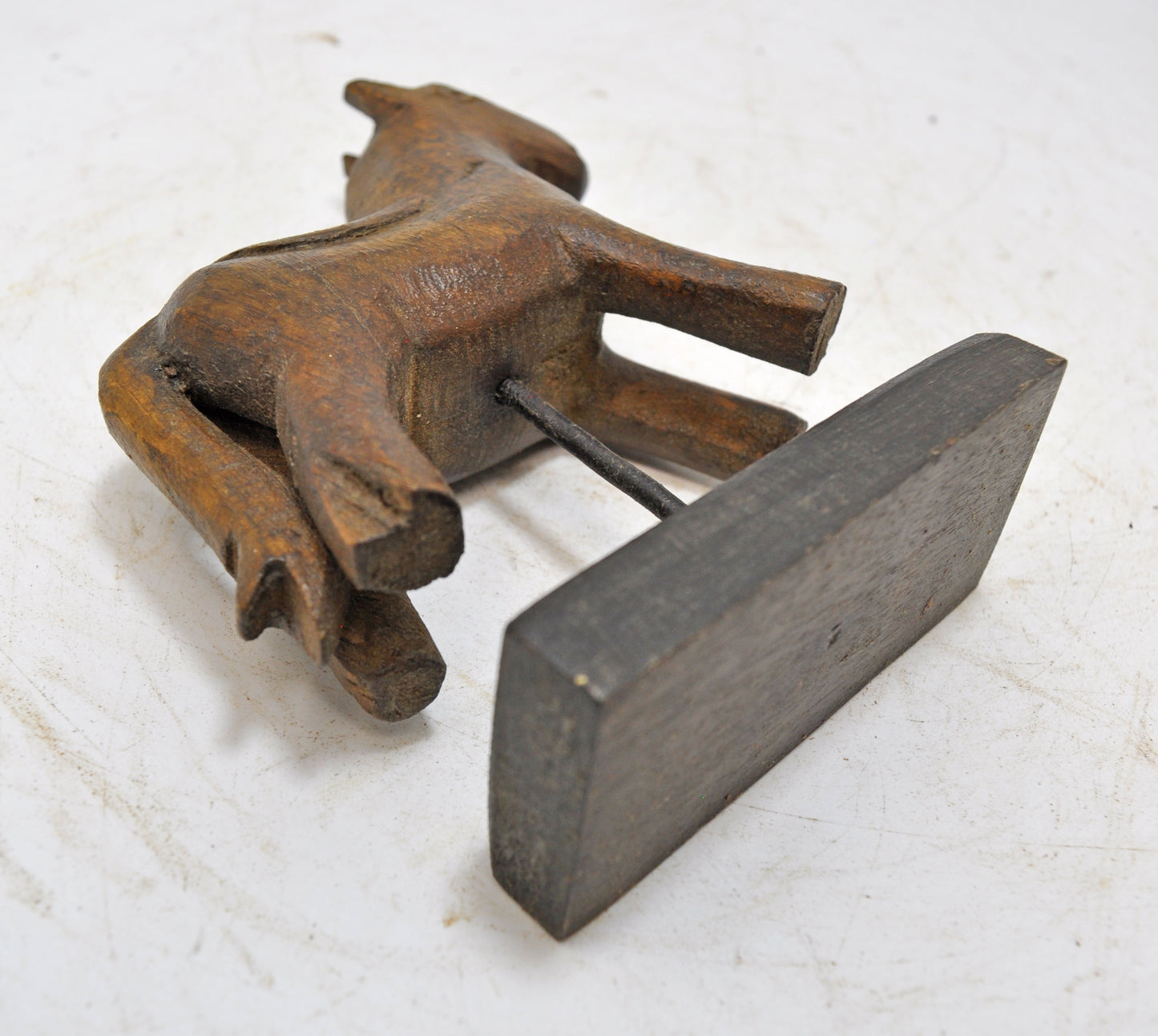 Vintage Wooden Horse Figurine Original Old Hand Carved