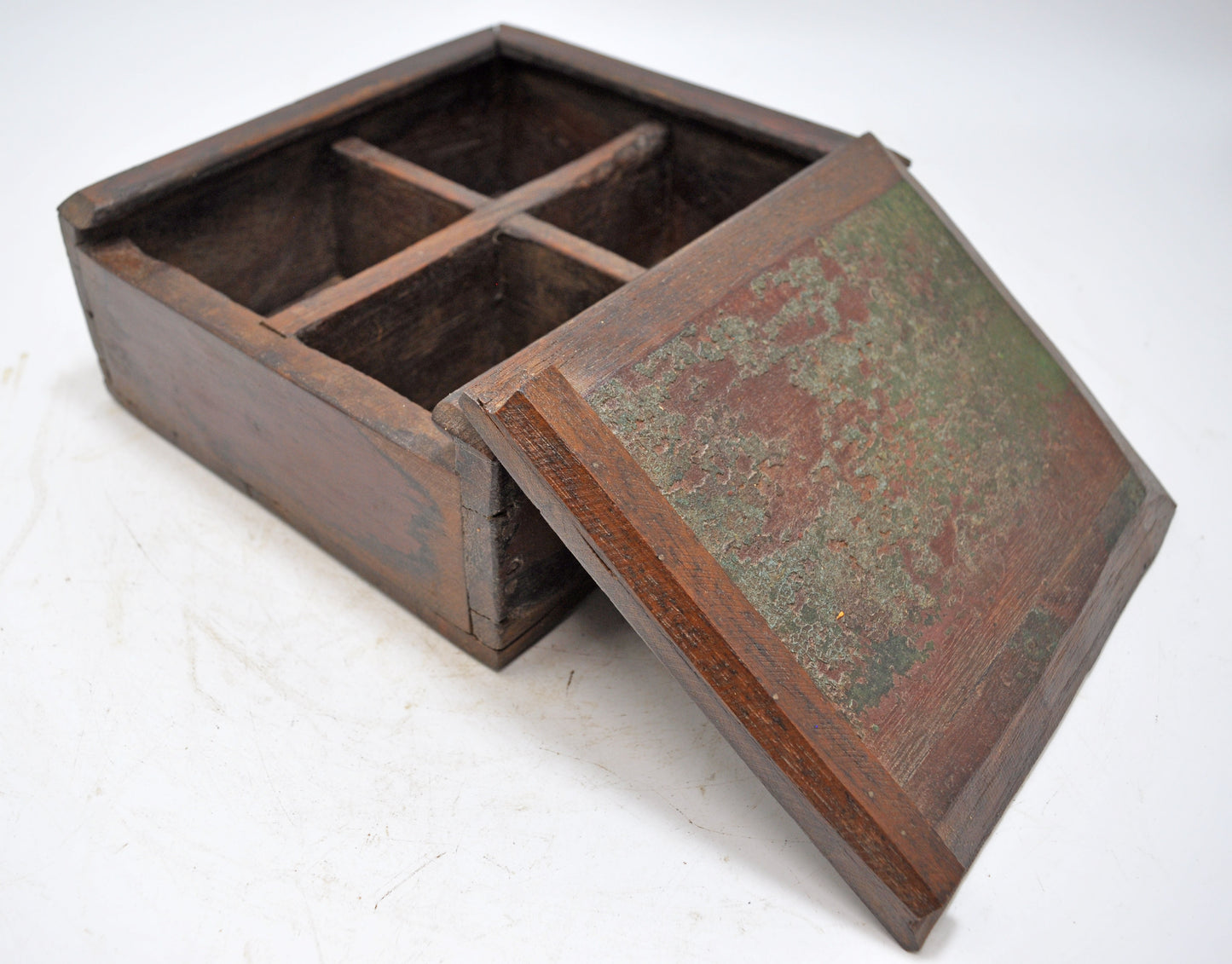 Antique Wooden Kitchenware Spice Box Original Old Hand Crafted