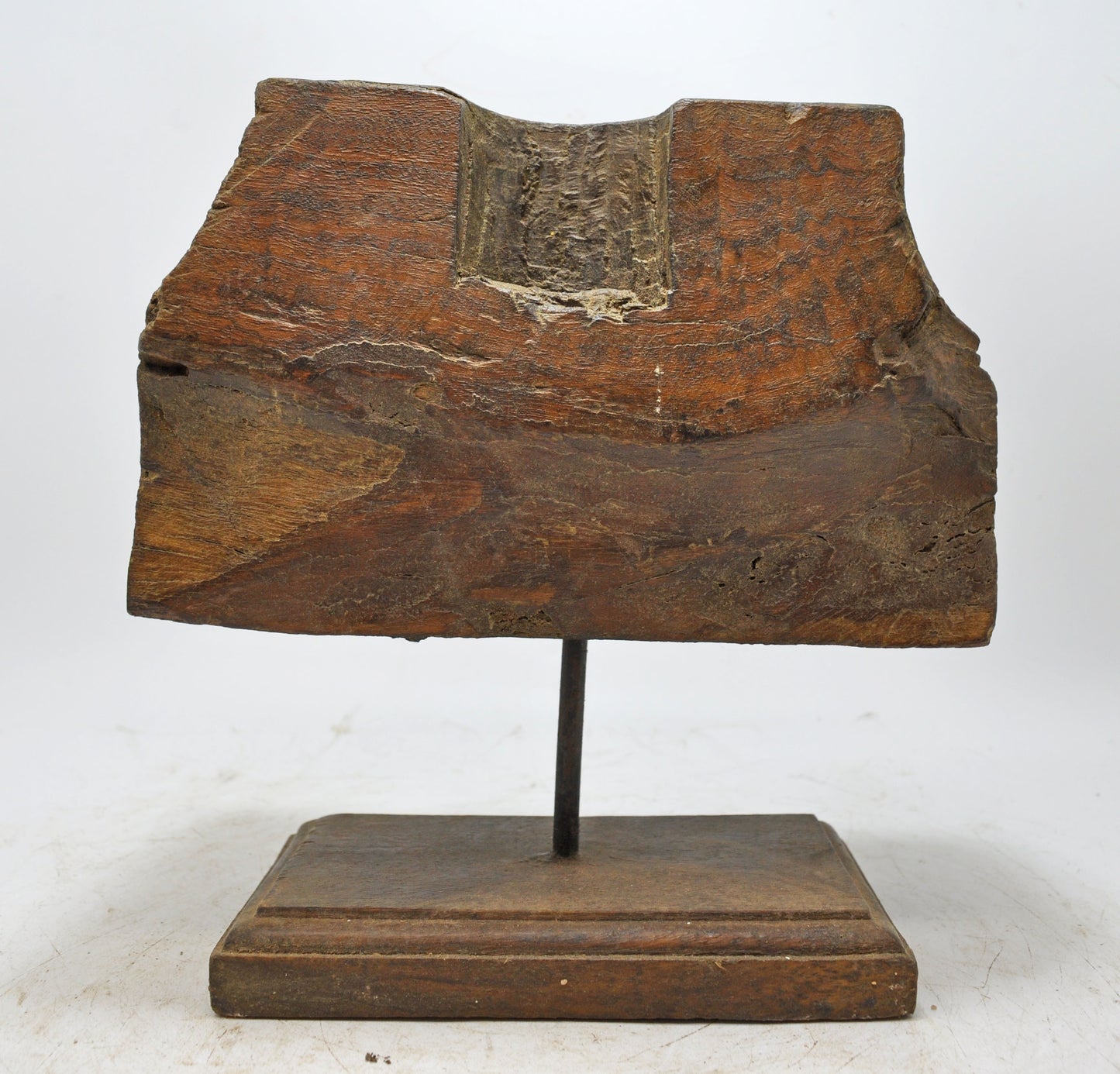 Antique Wooden Carving Block Candle Holder Stand Original Old Hand Carved