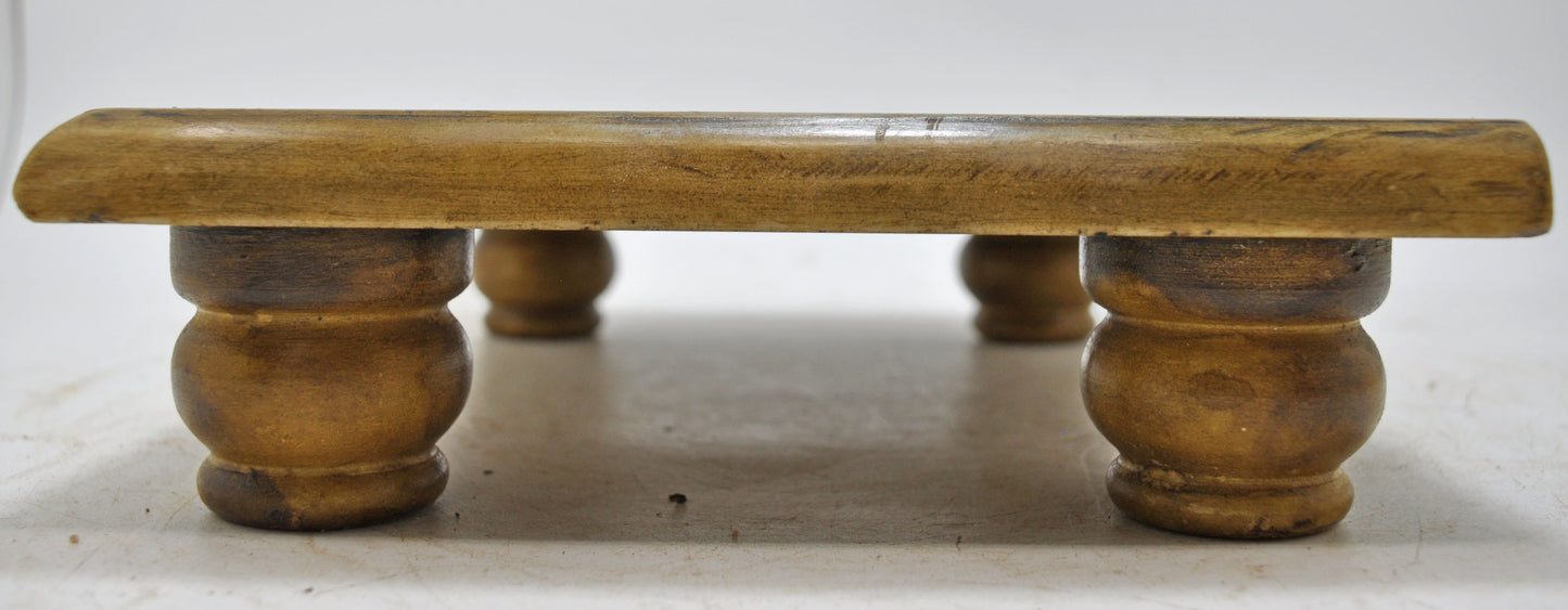 Vintage White Marble Small Bajot Pedestal Stool Original Old Hand Crafted