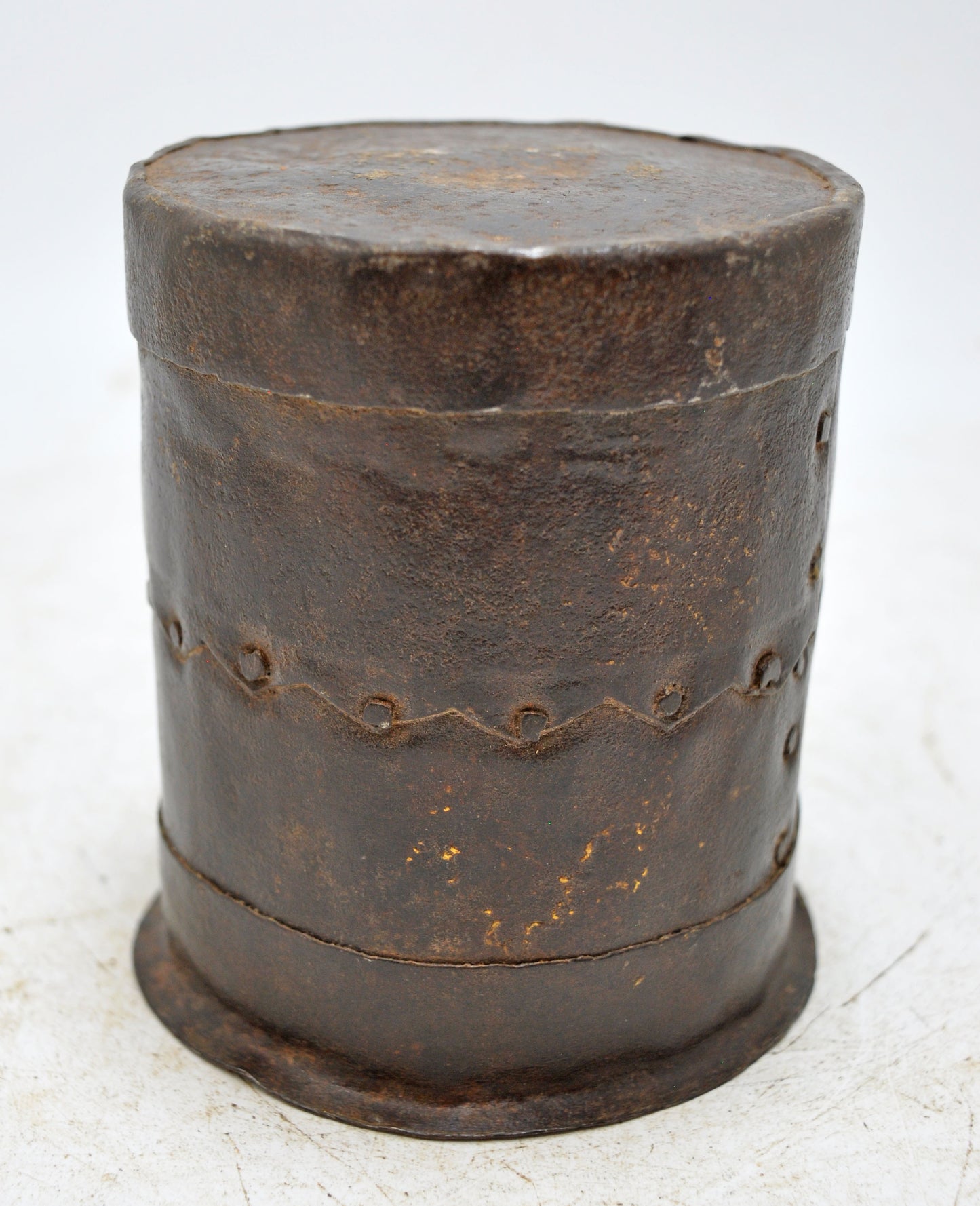 Antique Iron Grain Measurement Paili Pot Original Old Hand Crafted