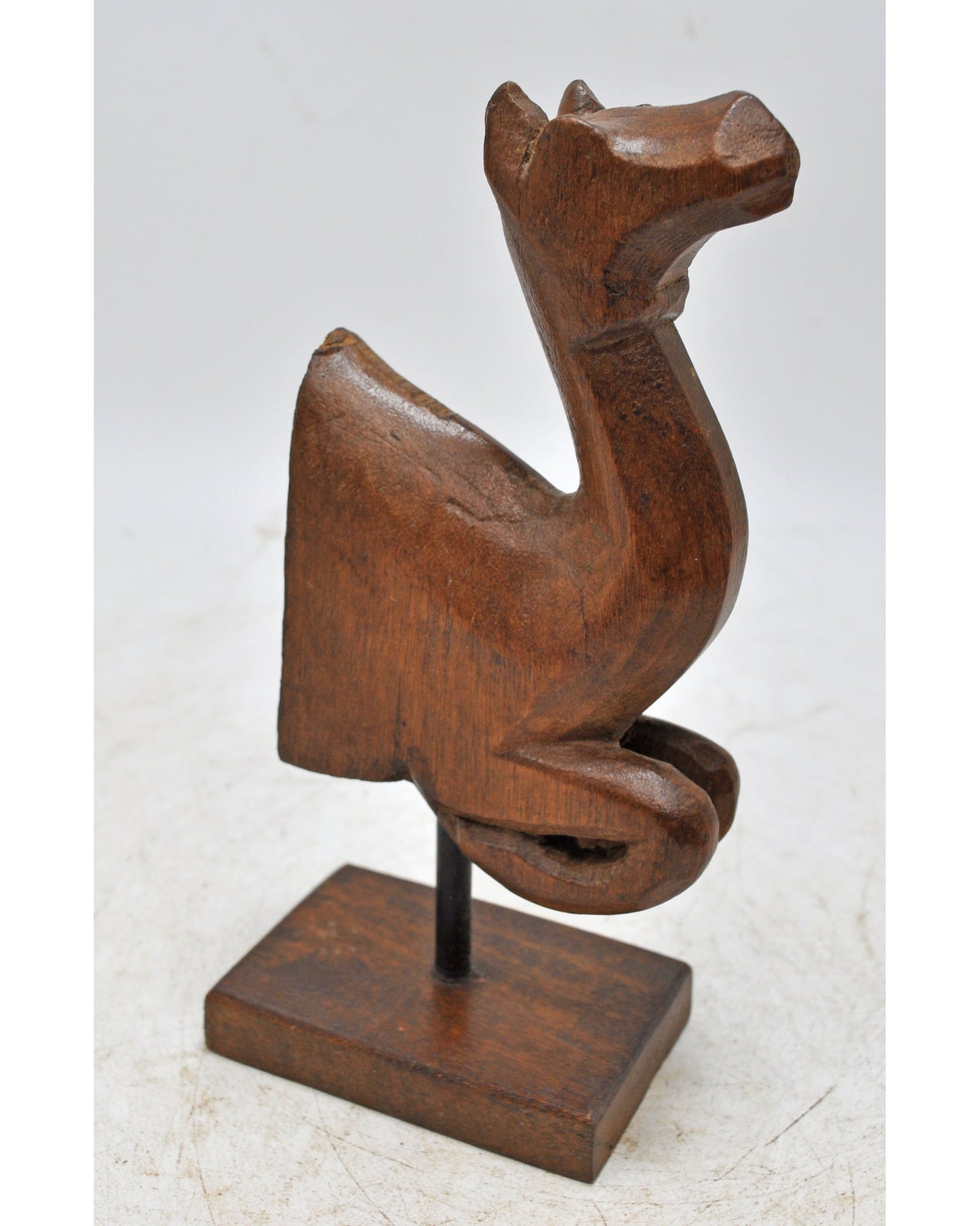 Vintage Wooden Camel Figurine Original Old Hand Carved