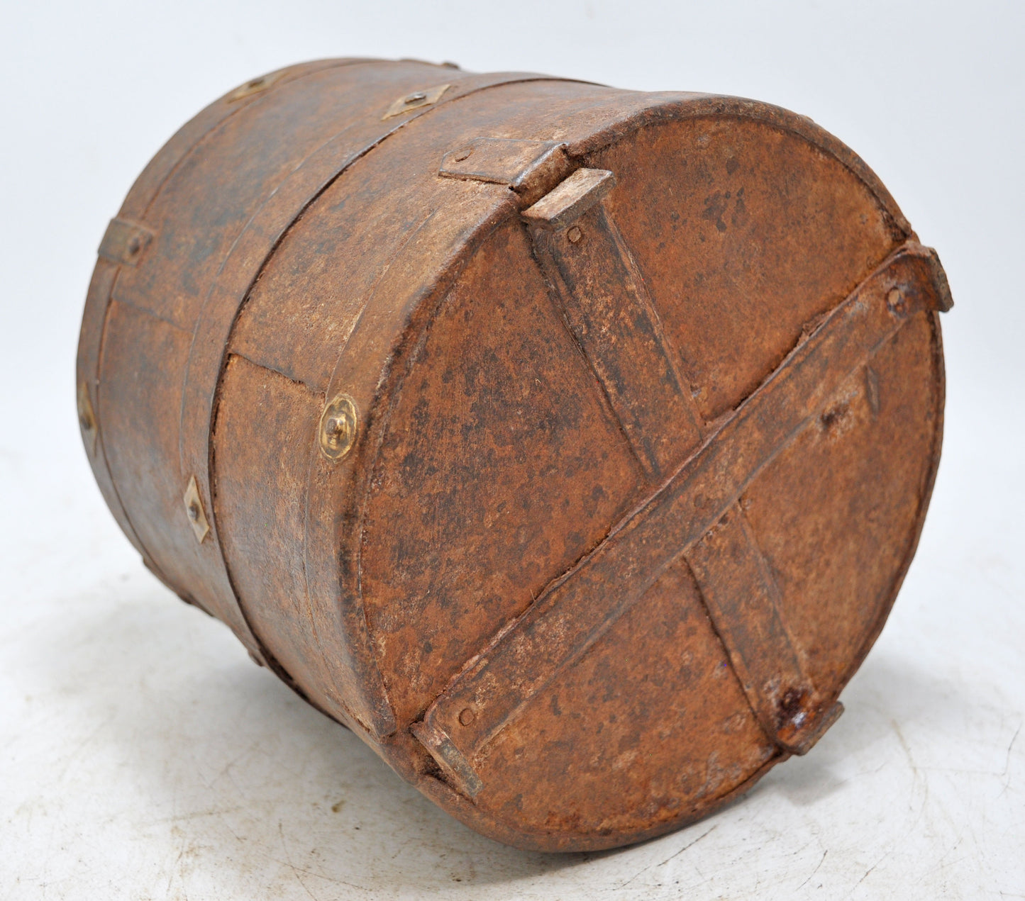 Antique Iron Grain Measurement Mana Pot Original Old Hand Crafted