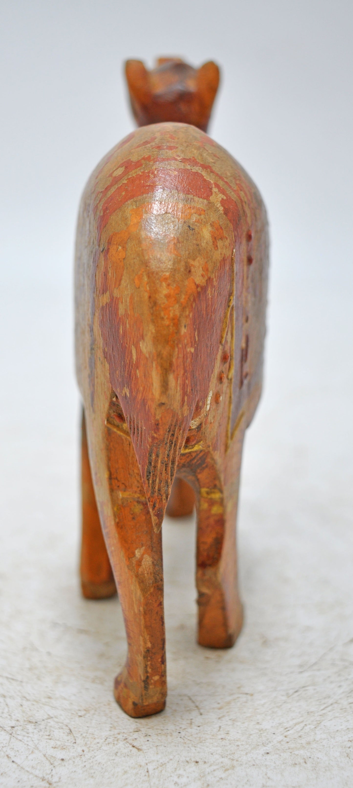 Vintage Wooden Small Camel Figurine Original Old Hand Carved Painted