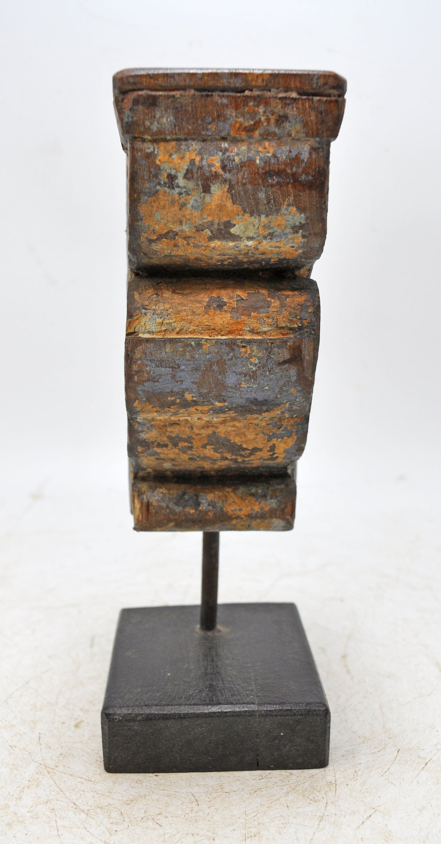 Antique Wooden Carving Block Bracket Candle Holder Original Old Hand Carved