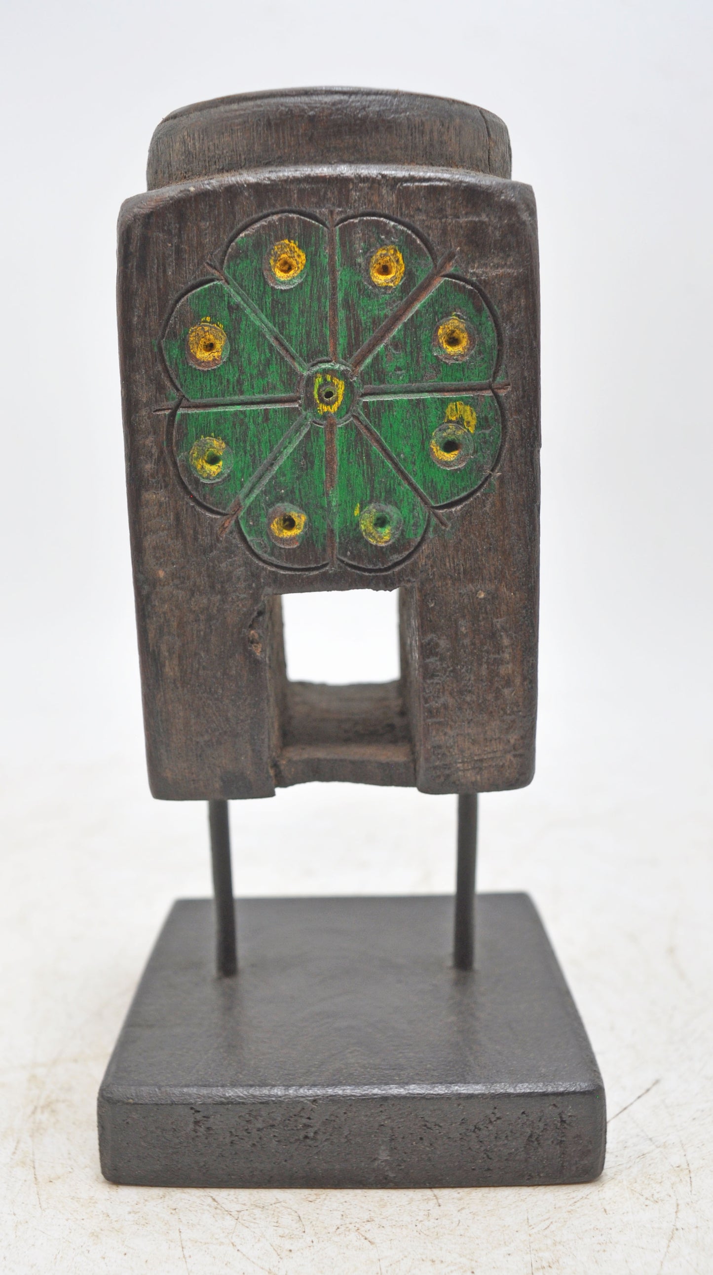 Antique Wooden Paga Leg Candle Holder Stand Original Old Hand Carved