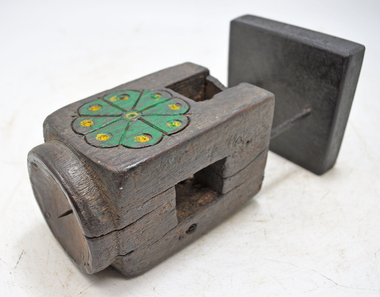 Antique Wooden Paga Leg Candle Holder Stand Original Old Hand Carved