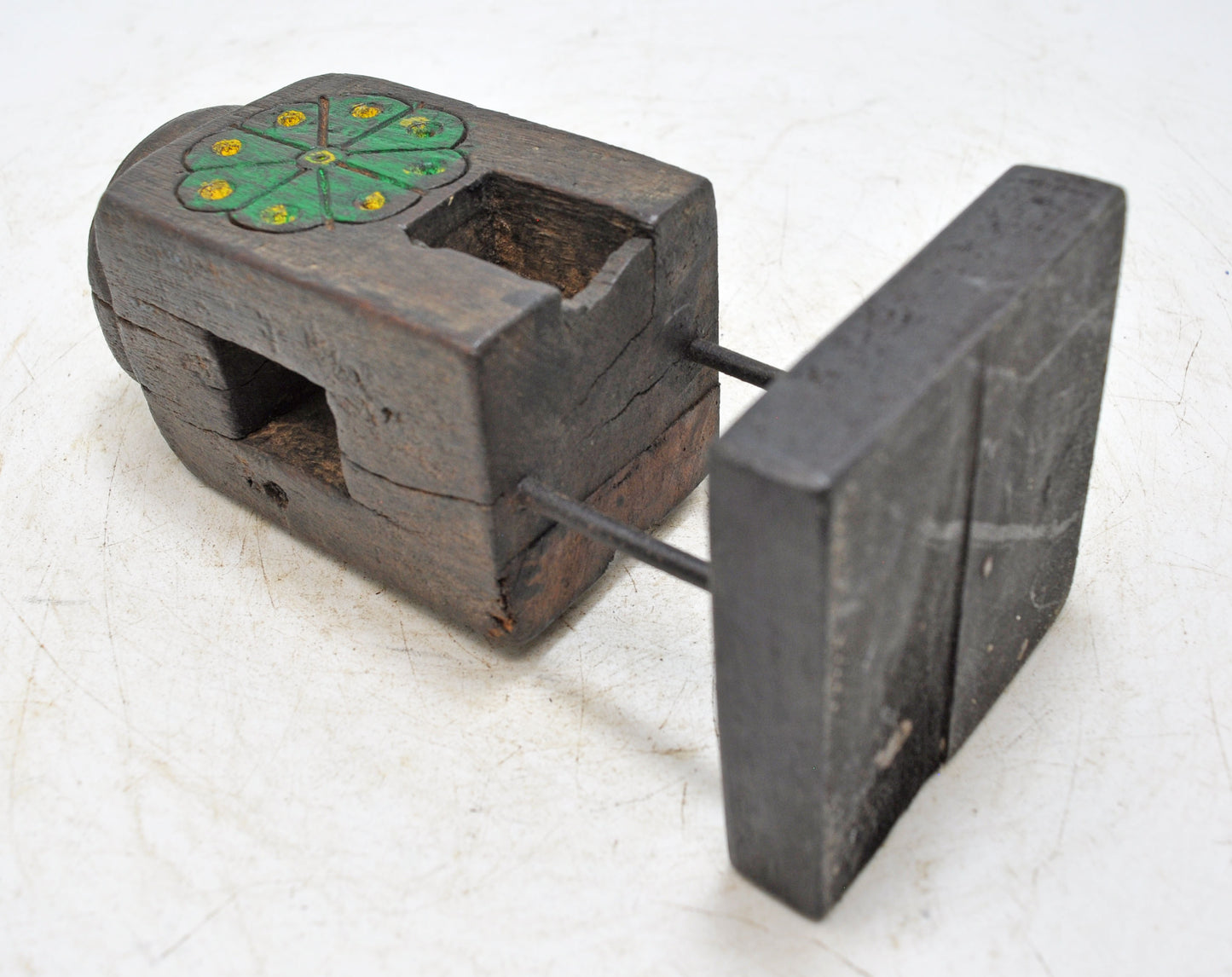 Antique Wooden Paga Leg Candle Holder Stand Original Old Hand Carved