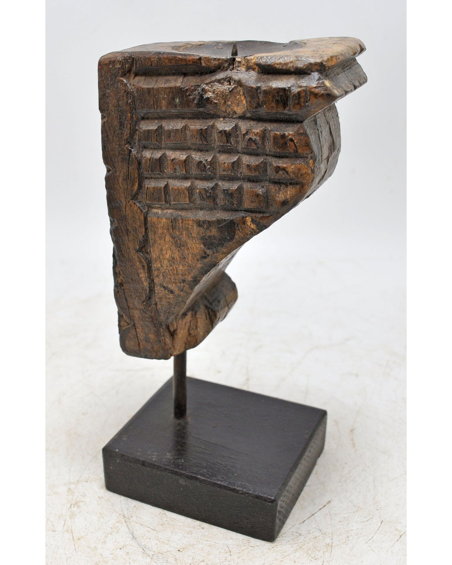 Antique Wooden Carving Block Bracket Candle Holder Original Old Hand Carved