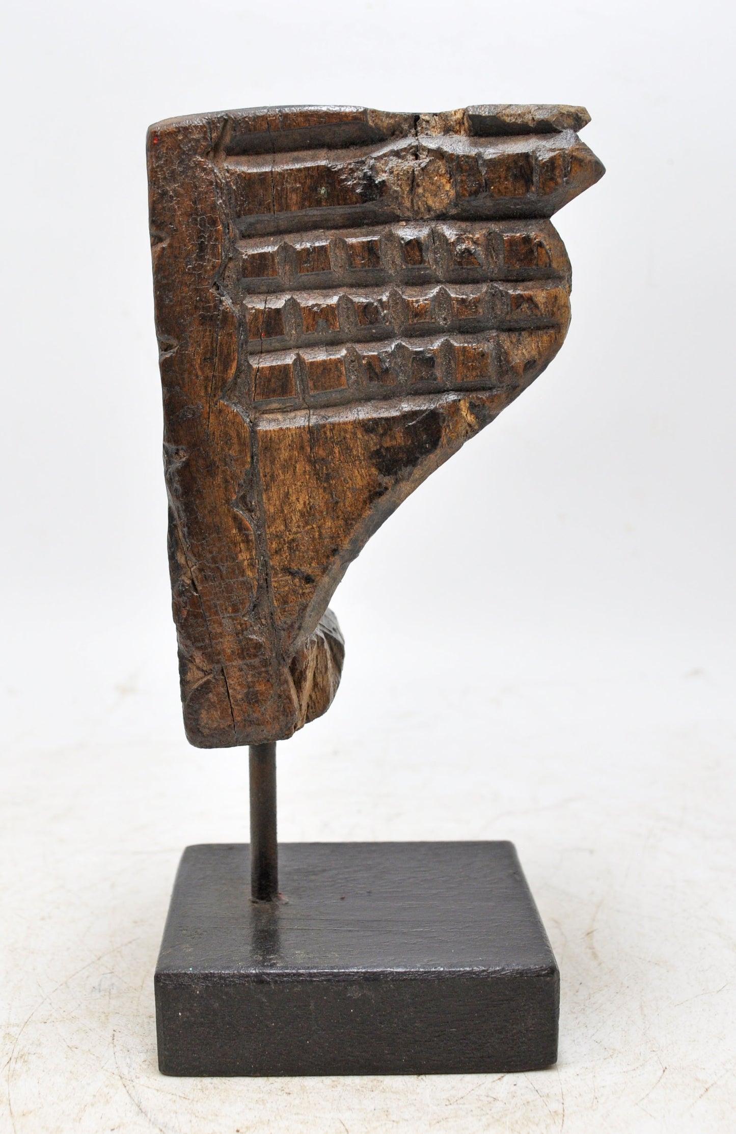 Antique Wooden Carving Block Bracket Candle Holder Original Old Hand Carved