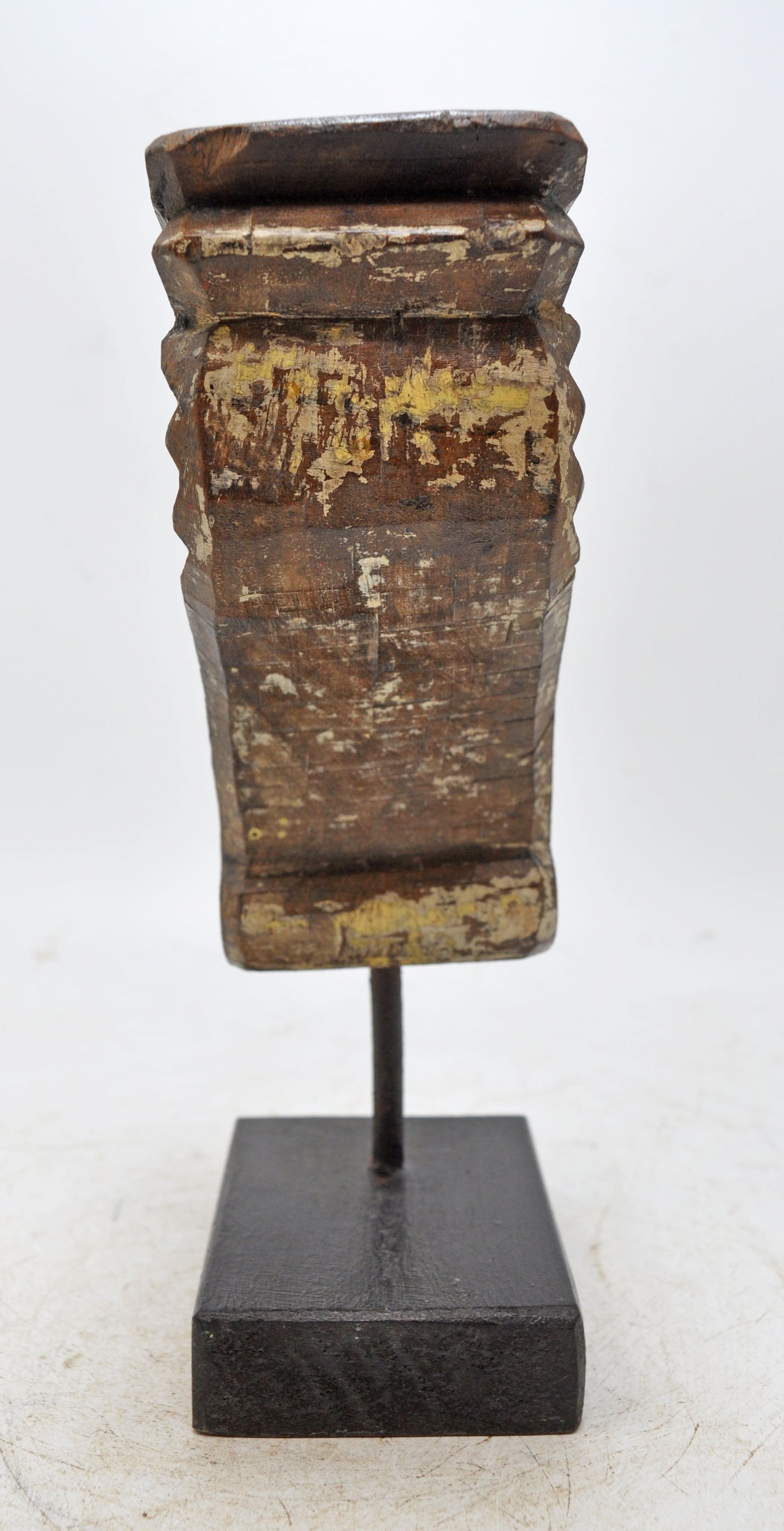 Antique Wooden Carving Block Bracket Candle Holder Original Old Hand Carved