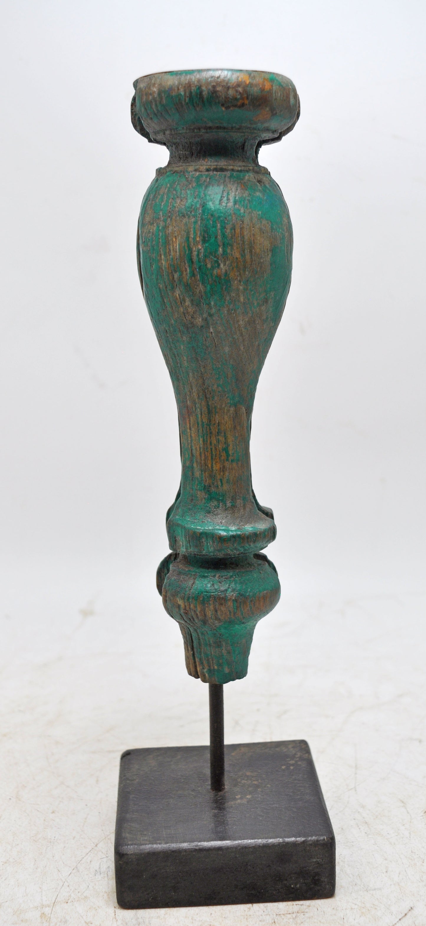 Antique Wooden Paga Leg Candle Holder Stand Original Old Hand Carved