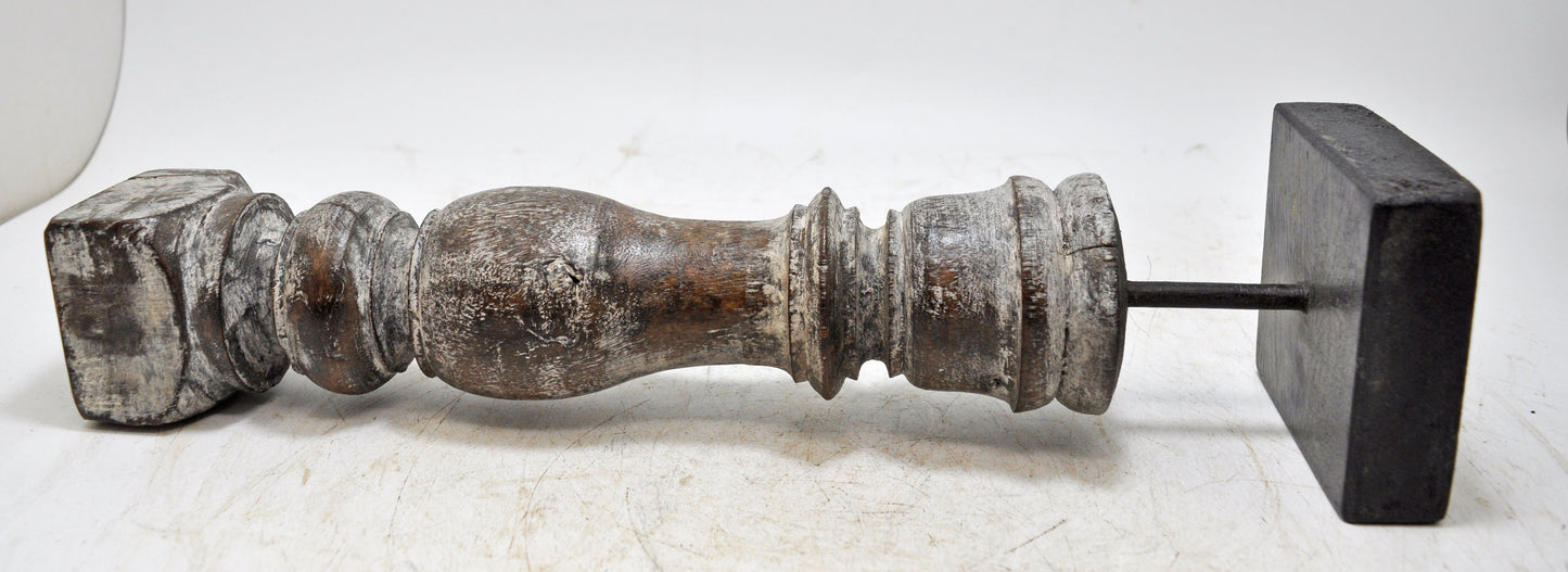 Antique Wooden Paga Leg Candle Holder Stand Original Old Hand Carved