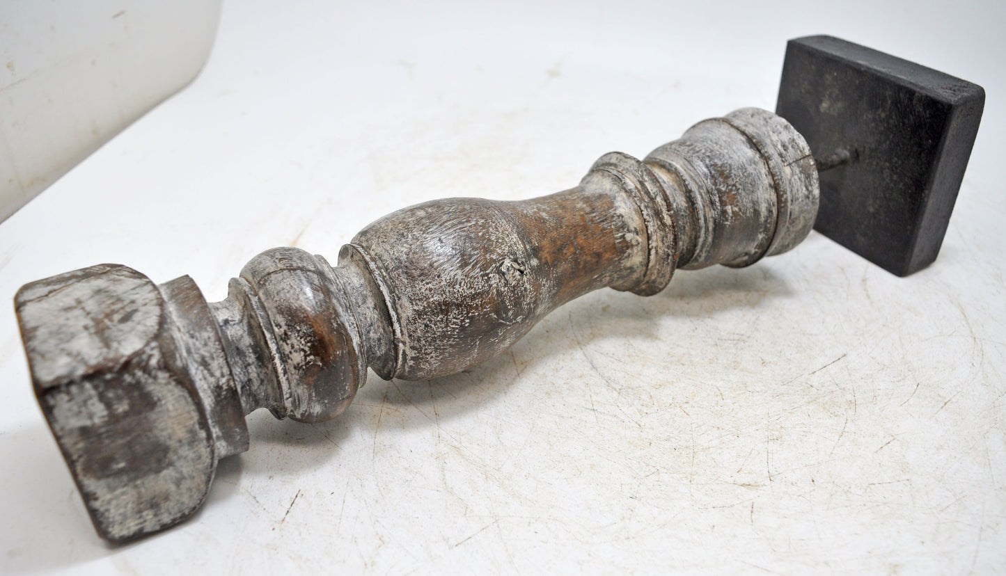 Antique Wooden Paga Leg Candle Holder Stand Original Old Hand Carved